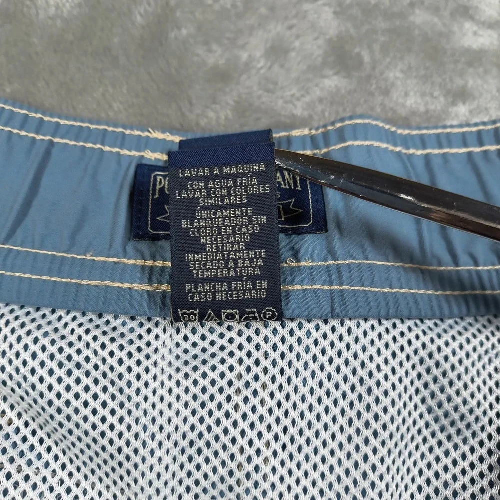 Polo Ralph Lauren Swim Trunks Men XXL Blue Striped Nautical Crest Maritime Lined